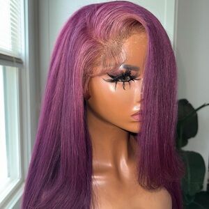 Elegant Purple Lace Front Wig